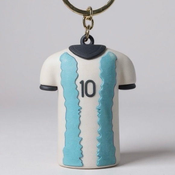 Messi #10 Argentina Soccer Jersey Keychain NWT Fan Collectible - Picture 2 of 3
